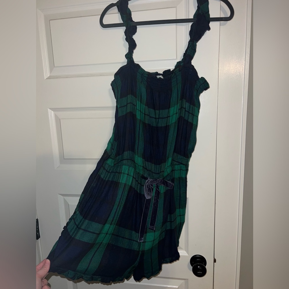 XL Aerie flannel tank romper pajamas NWT